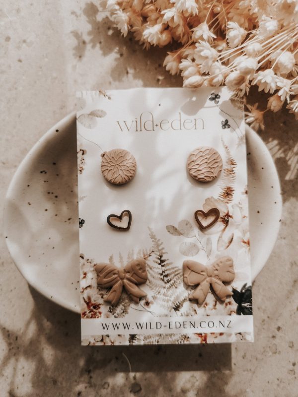 wild eden handmade polymer clay earrings handmade jewellery new zealand cottage core spring winter summer cute earrings